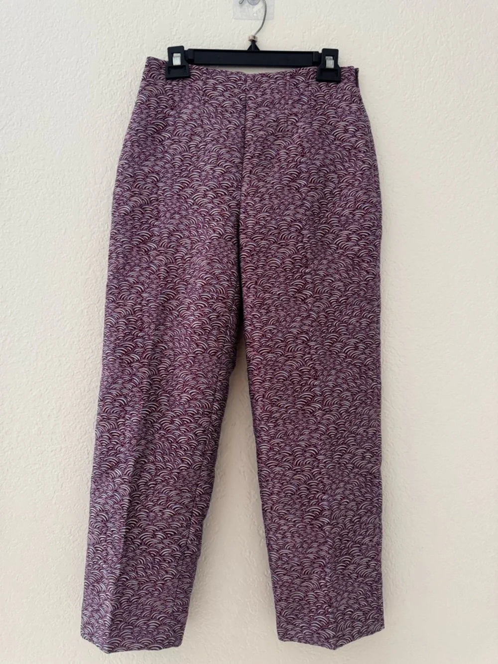 Kate Spade Party Bubbles Jacquard High Rise Crop Pants Purple Size 2 NWOT